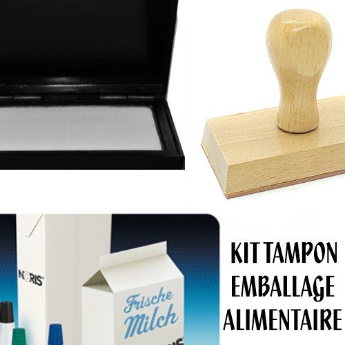 Kit tampon 80x50mm personnalisé emballages alimentaires