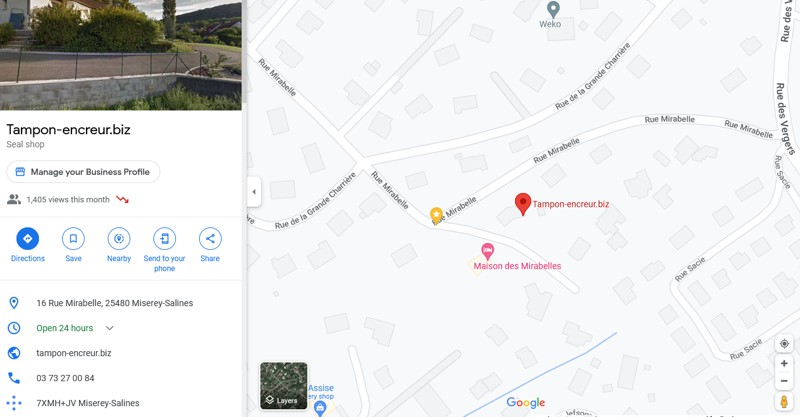 carte google - votre tampon a besancon miserey
