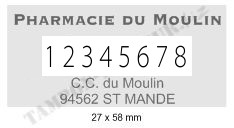 Empreinte du tampon encreur Tampon Colop Numéroteur Métal 2008P