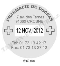 Empreinte du tampon encreur Tampon dateur Printer Rond R50